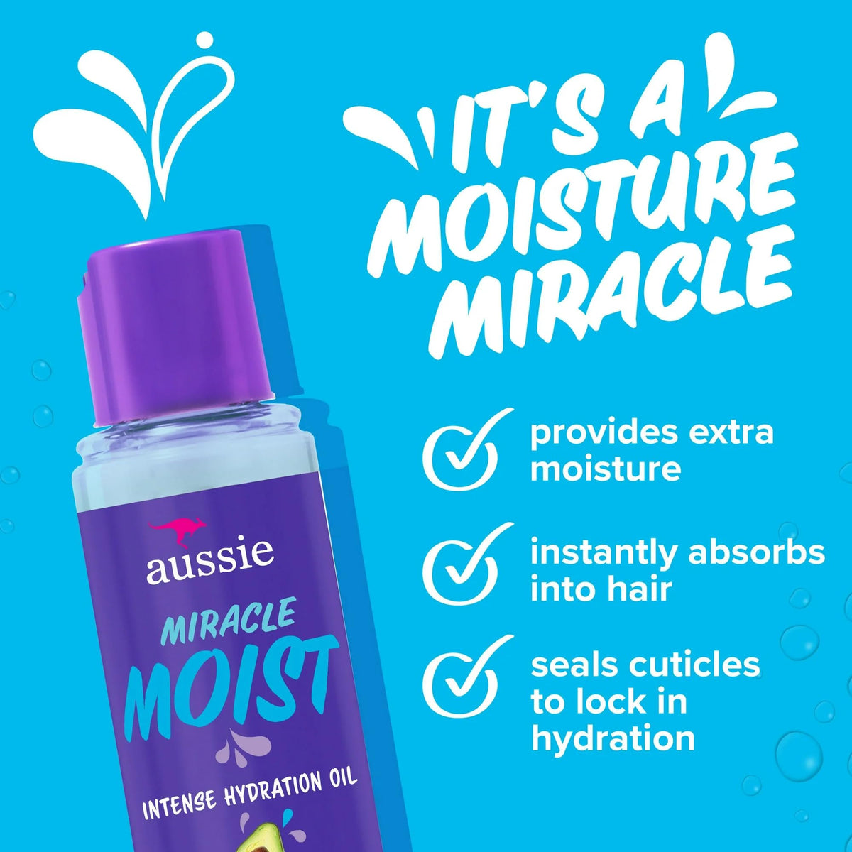Aussie oil texture close-up highlighting lightweight, non-greasy absorption