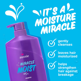 Aussie pump dispensing creamy lather that cleanses while retaining moisture
