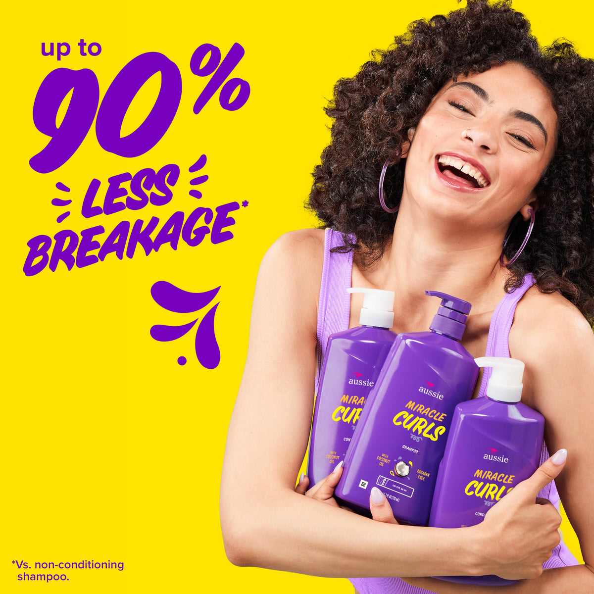 Aussie conditioner poured into hand, illustrating generous slip and detangling benefit