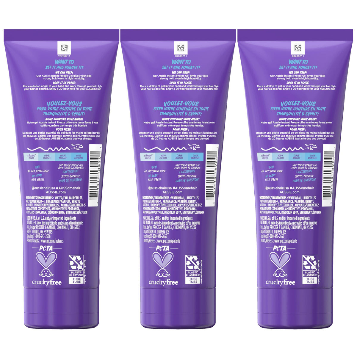 Citrus and floral elements with Aussie tube conveying fresh scent benefit