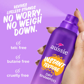 Aussie spray action demonstrating quick oil absorption benefit