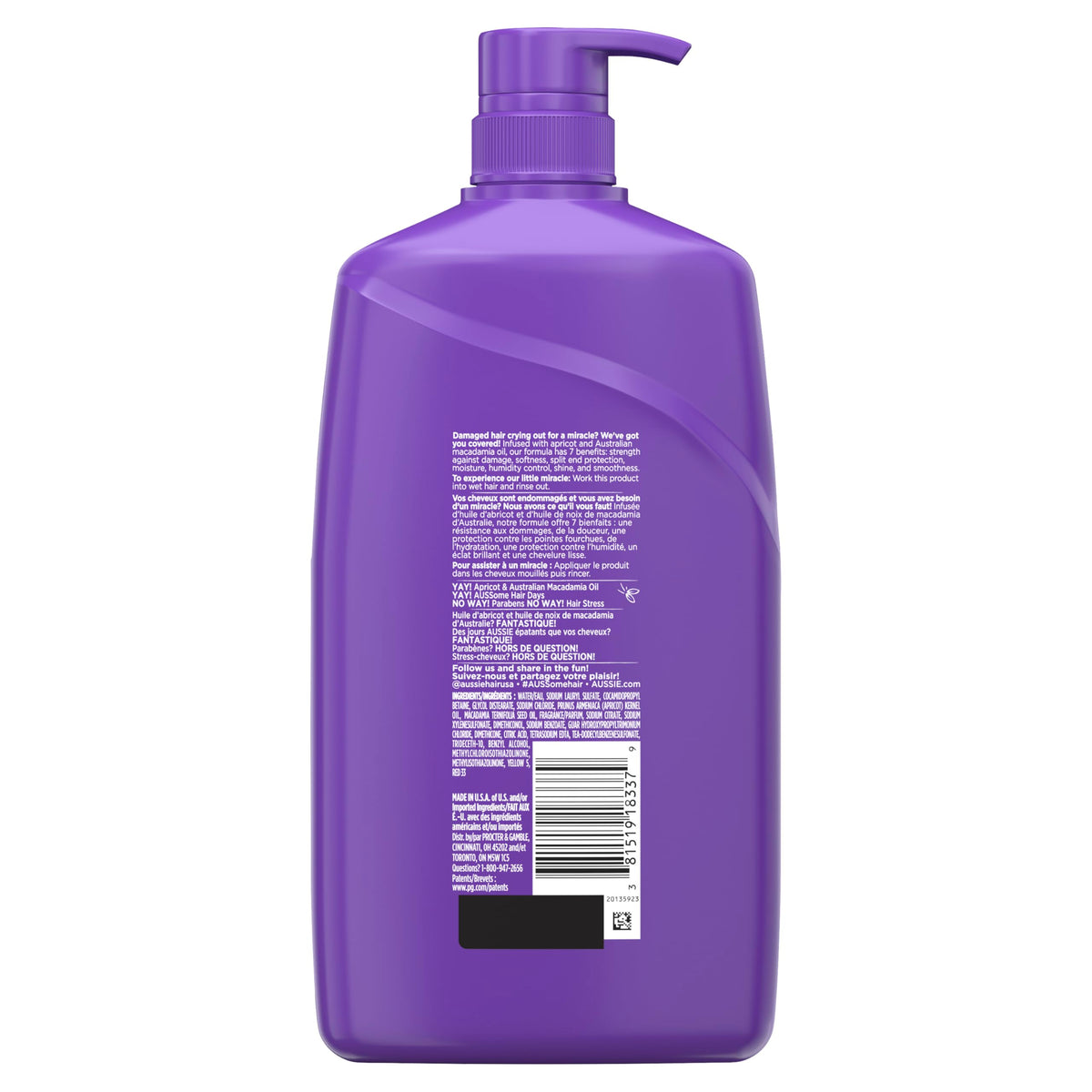 Aussie bottles on family shower shelf suggesting shared household use