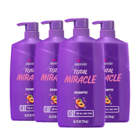Aussie front packaging showing four 26.2oz bottles and product benefit labeling