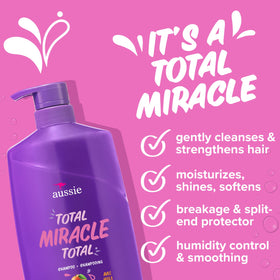 Aussie bottle pump dispensing shampoo foam for easy application