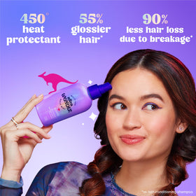 Aussie close-up label highlighting silicone-free formula and benefits