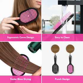 Aussumy brush smoothing dry hair and reducing frizz for a polished finish