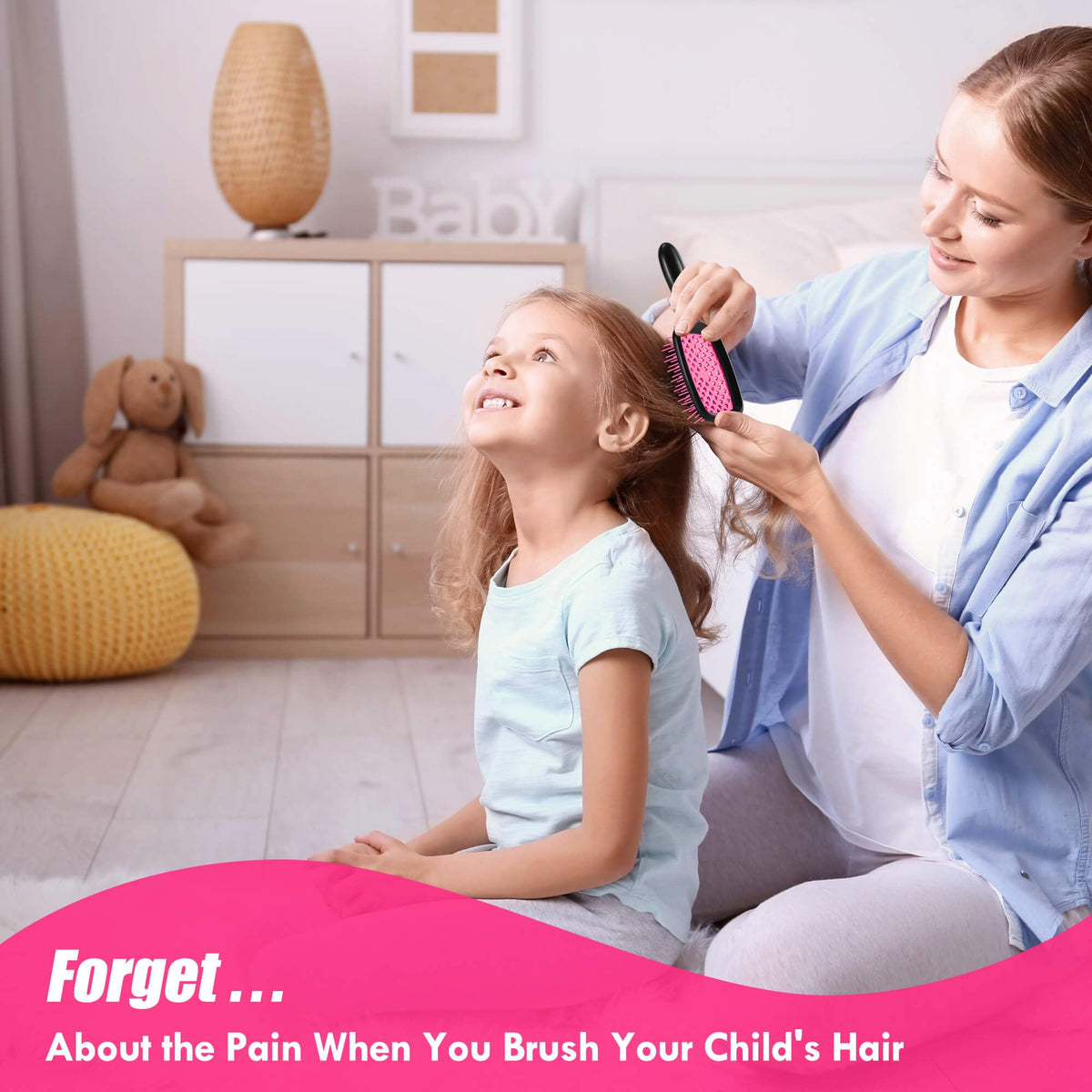 Aussumy brush held next to a hand to show compact size and easy portability