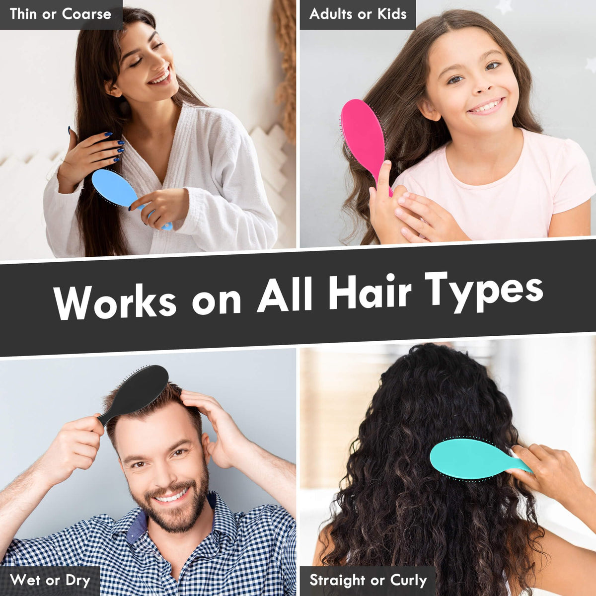 Aussumy brushing curly hair texture, reduces breakage effectively