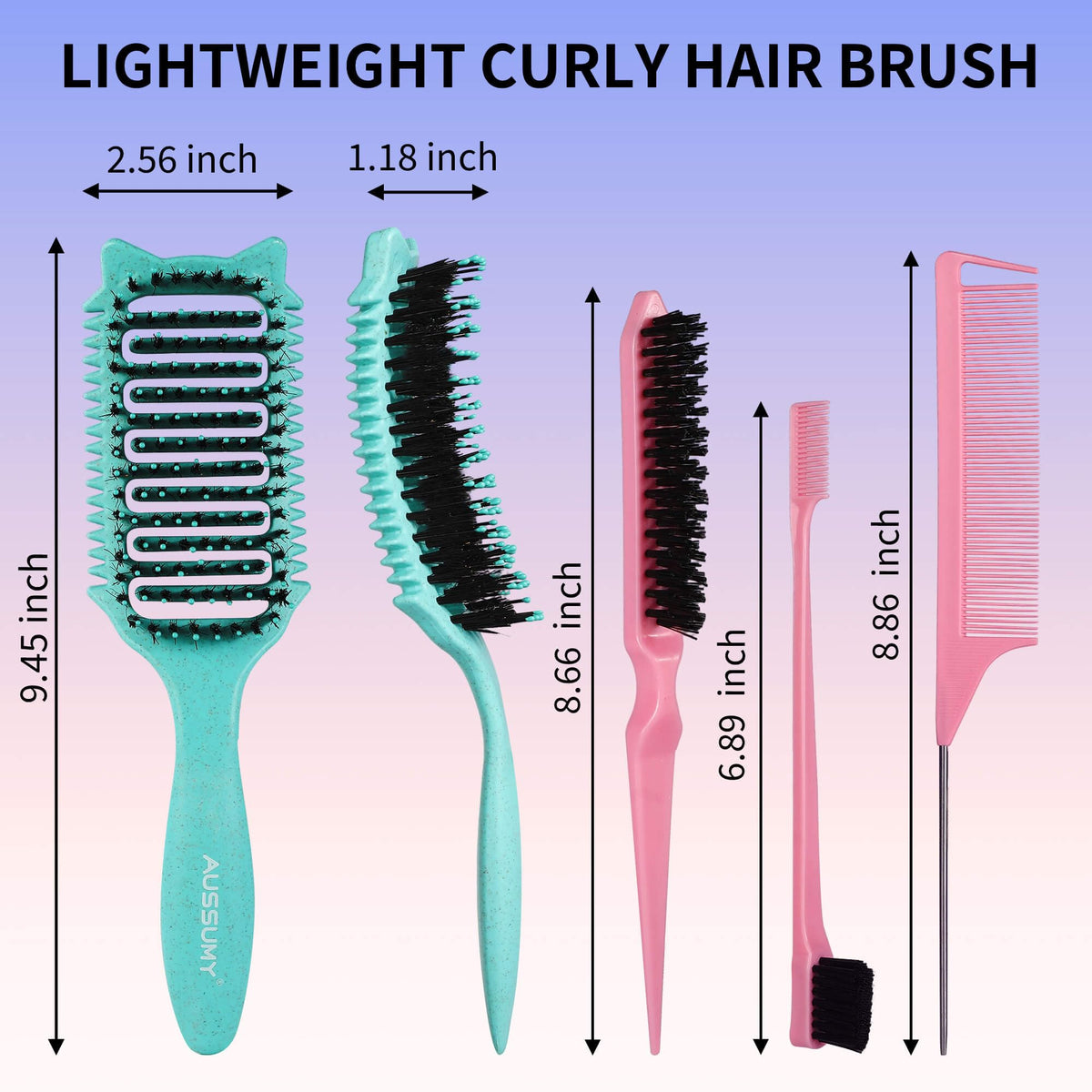 Aussumy vented wide-tooth brush body speeding airflow and reducing drying time