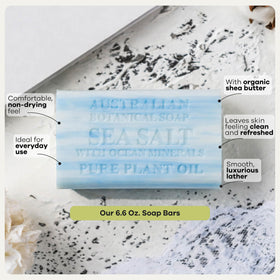 Australian Botanical Soap shea butter ingredient display conveying nourishing richness