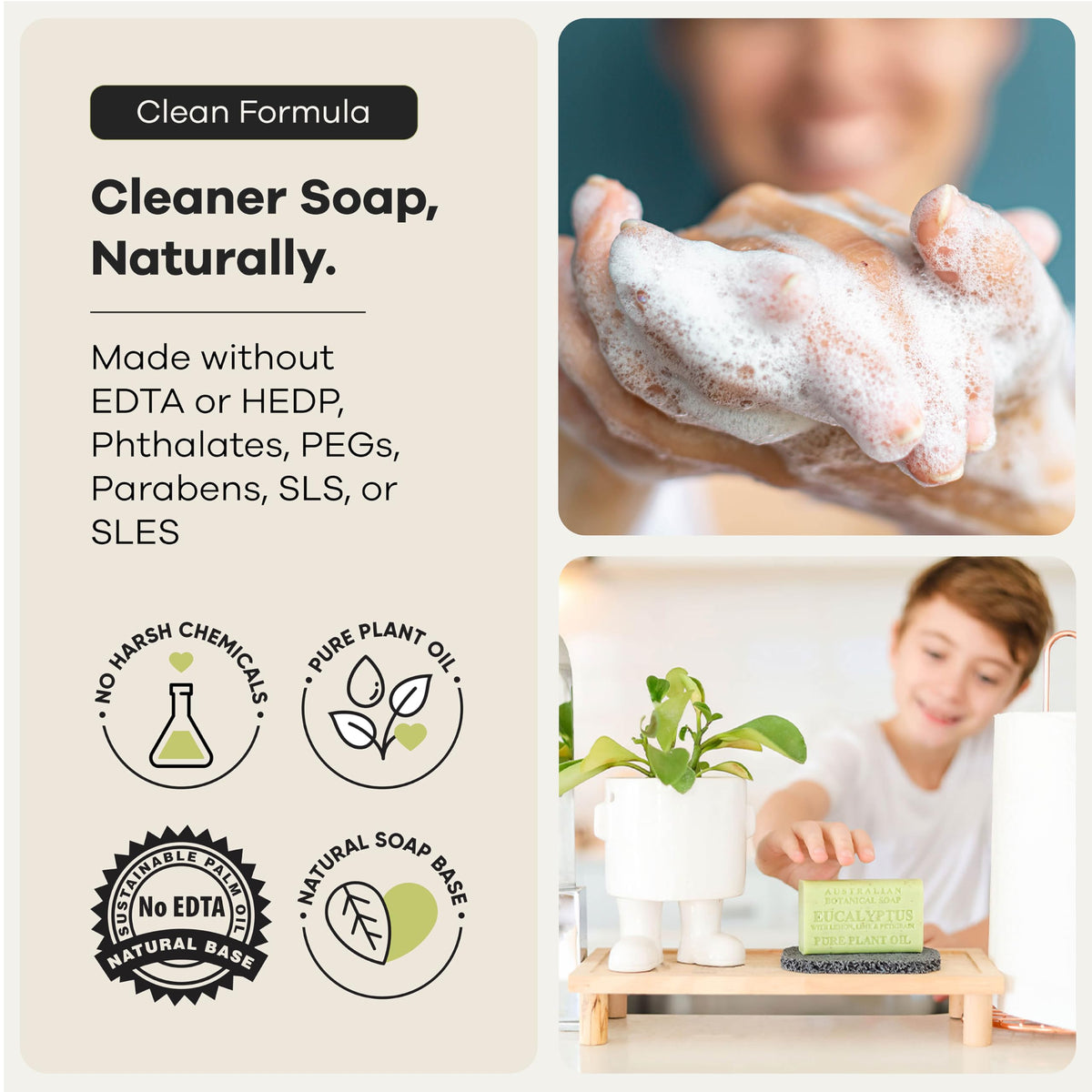 Australian Botanical Soap sea salt bar beside bath indicating invigorating ocean minerals