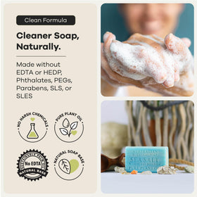 Australian Botanical Soap bar held in hand showing 6.6 oz size and lasting value