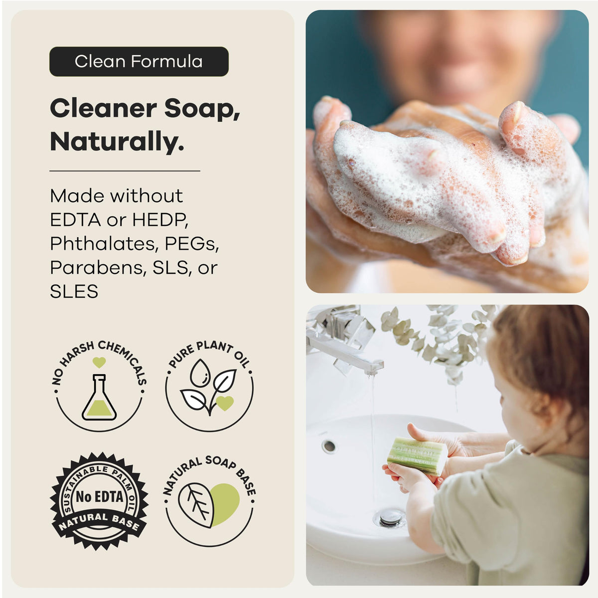 Australian Botanical Soap soya bean oil bottle emphasizing skin-softening benefit