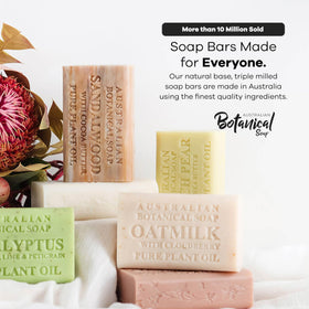 Australian Botanical Soap stacked eight bars demonstrating bulk supply advantage