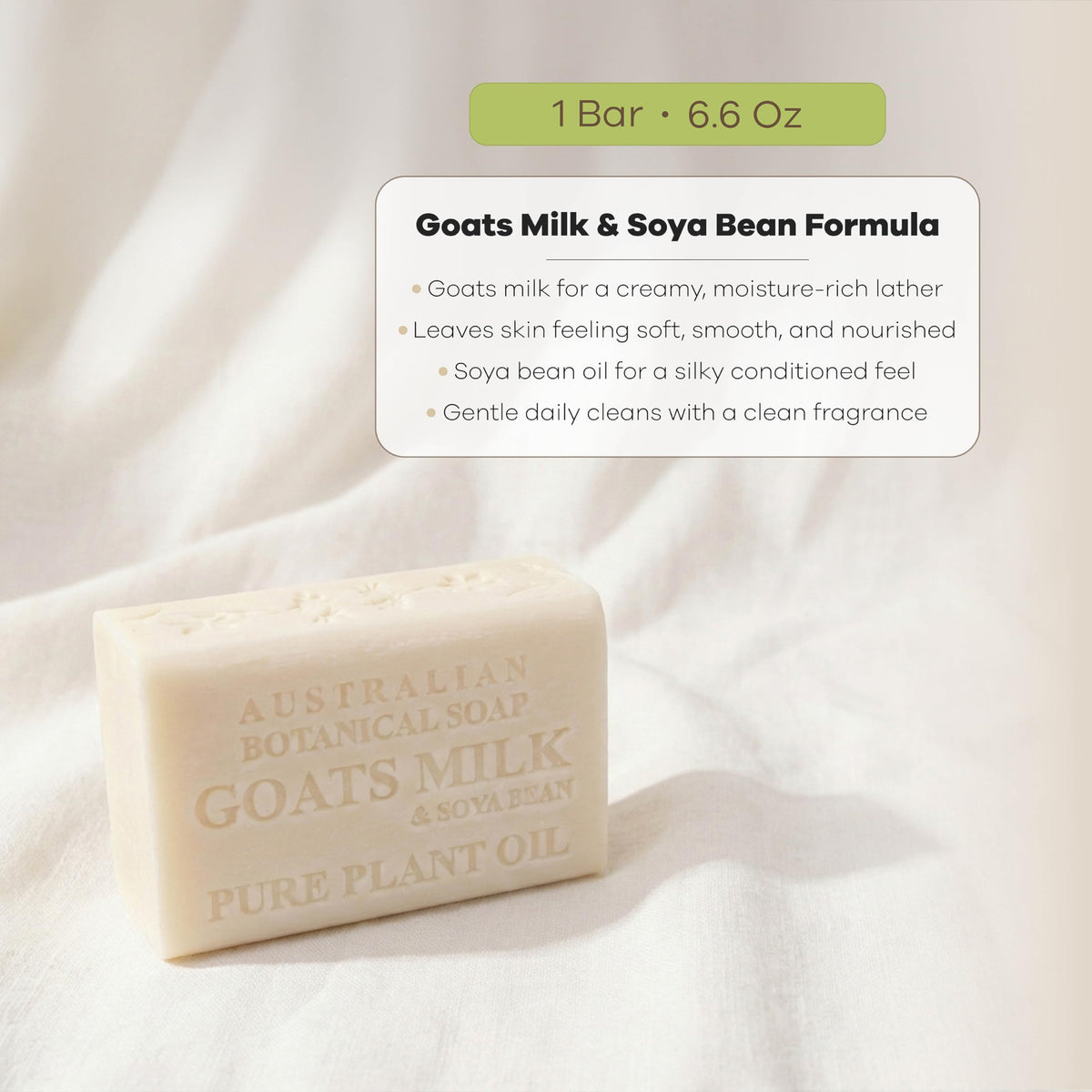 Australian Botanical Soap close-up texture showing creamy surface and moisturizing feel