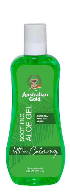 Australian Gold front packaging showing 8 oz after sun gel soothing relief