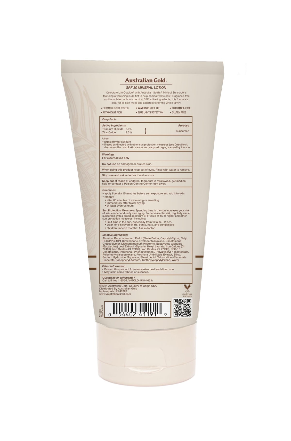 Australian Gold lotion texture close-up highlighting lightweight, non-greasy feel