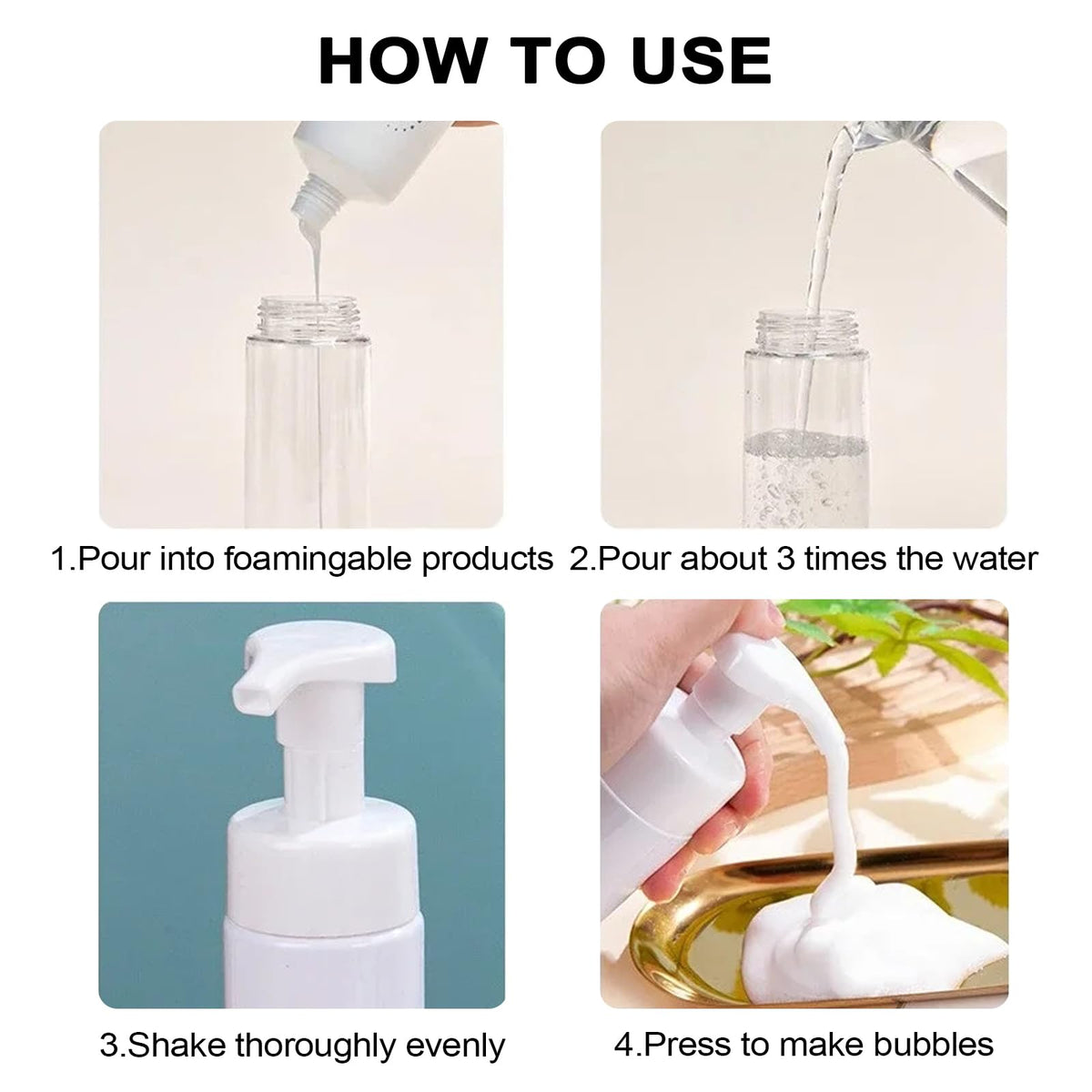 Autdor clear bottle filled with liquid demonstrating easy content visibility benefit