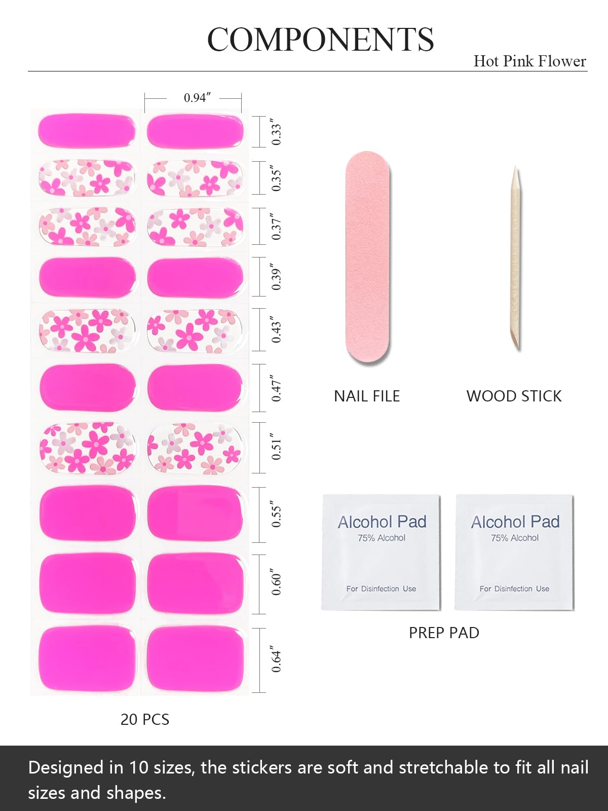 AutyaMee nail strips in hand showing sizes for accurate fit and easy selection