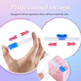 Auvitaya cling wrap covering lip tint showing neat protection and clear view