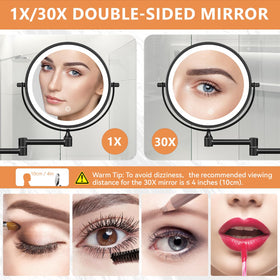 Auxmir close-up of 30X side magnifying eyebrow detail for precision shaping benefits