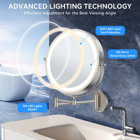 Auxmir mirror showing battery compartment and Type-C port for fast rechargeable convenience