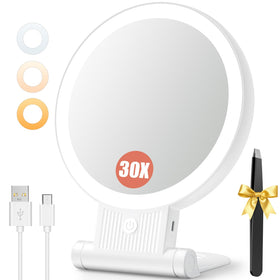 Auxmir front view of folded mirror, portable and elegant for travel