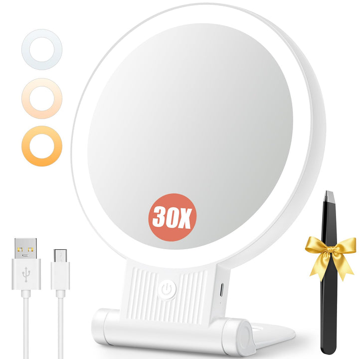 Auxmir front view of folded mirror, portable and elegant for travel