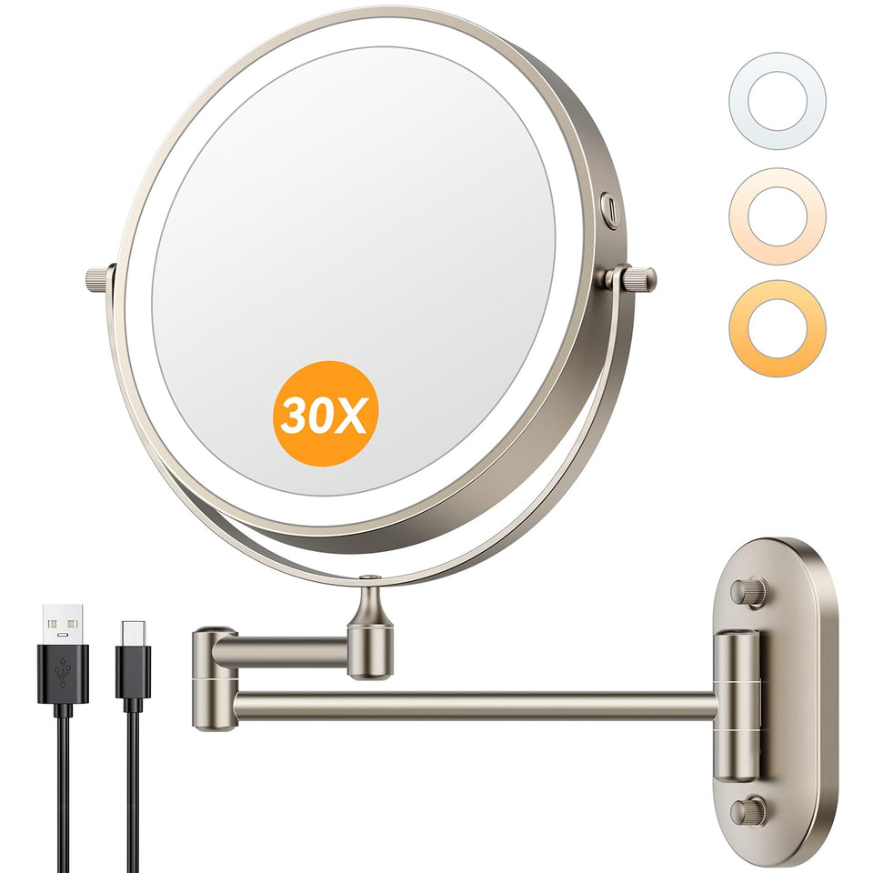 Auxmir front view mounted mirror showing space-saving benefit