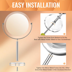 Auxmir boxed packaging with mirror and accessories for easy storage