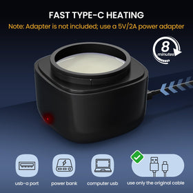 AUZEAL device heating indicator lit demonstrating smart temperature feedback for safe use