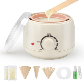 AUZEAL mini wax heater front view showing compact footprint and quick heating benefit