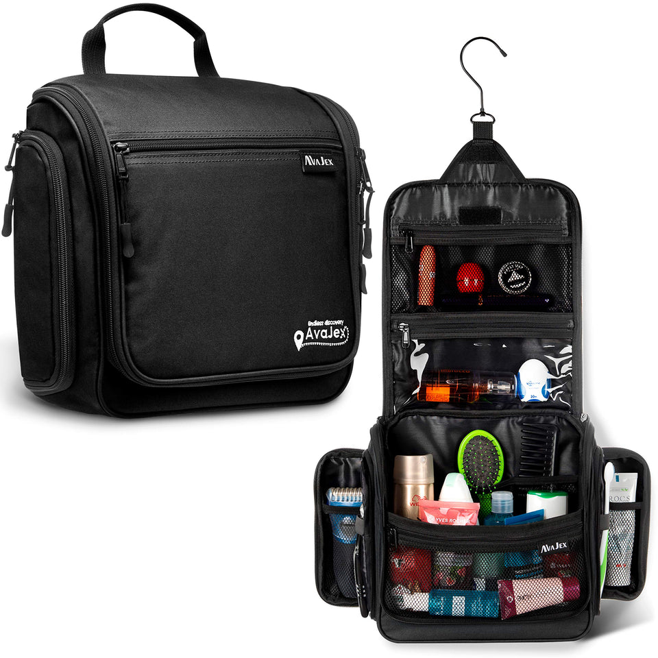 avajex front view of large dopp kit shows durable exterior and compact profile
