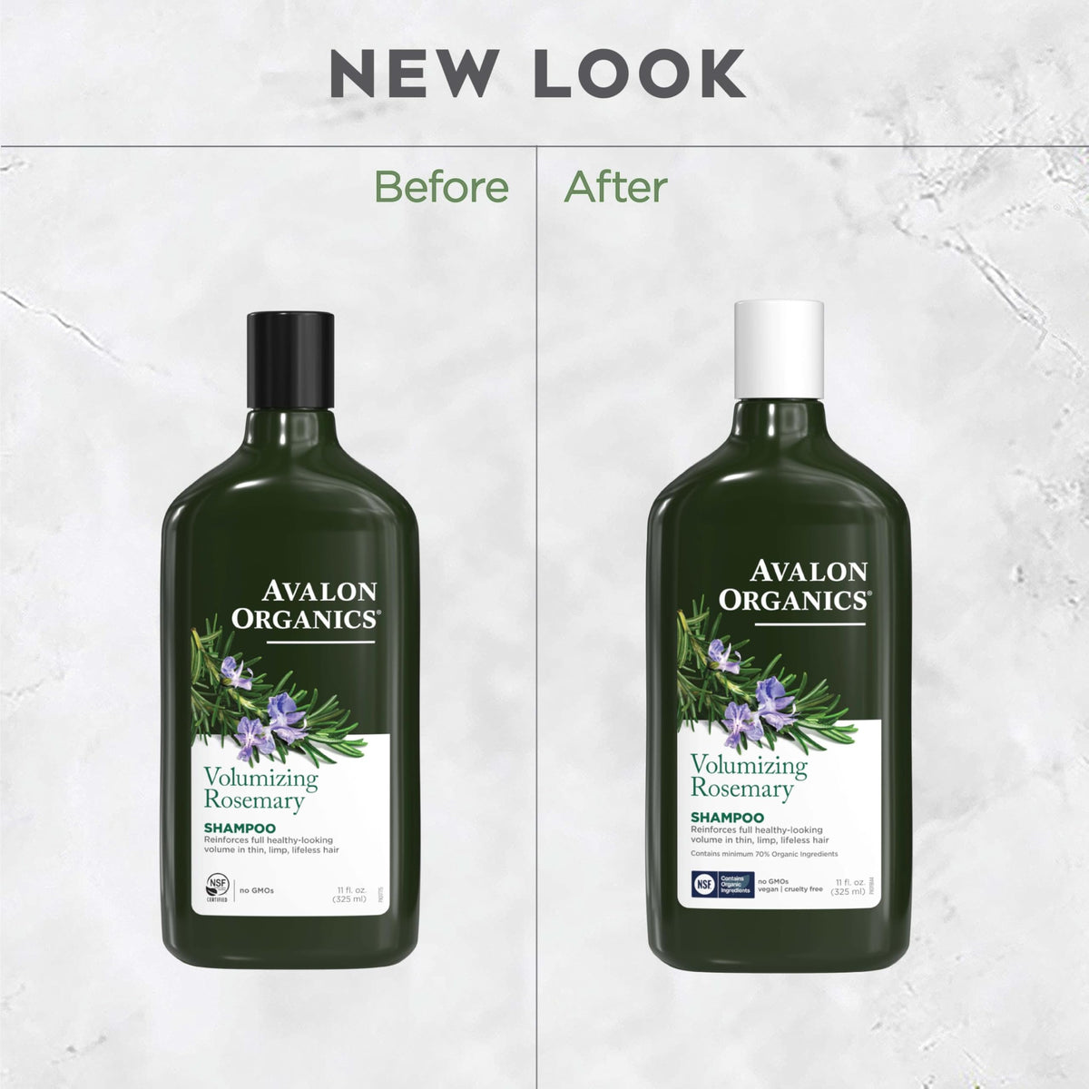Avalon Organics shampoo on bathroom shelf conveying natural routine benefit
