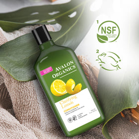 Avalon Organics bottle on bathroom shelf in lifestyle setting for daily use appeal