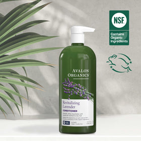 Avalon Organics conditioner in shower scene showing routine use for softer hair
