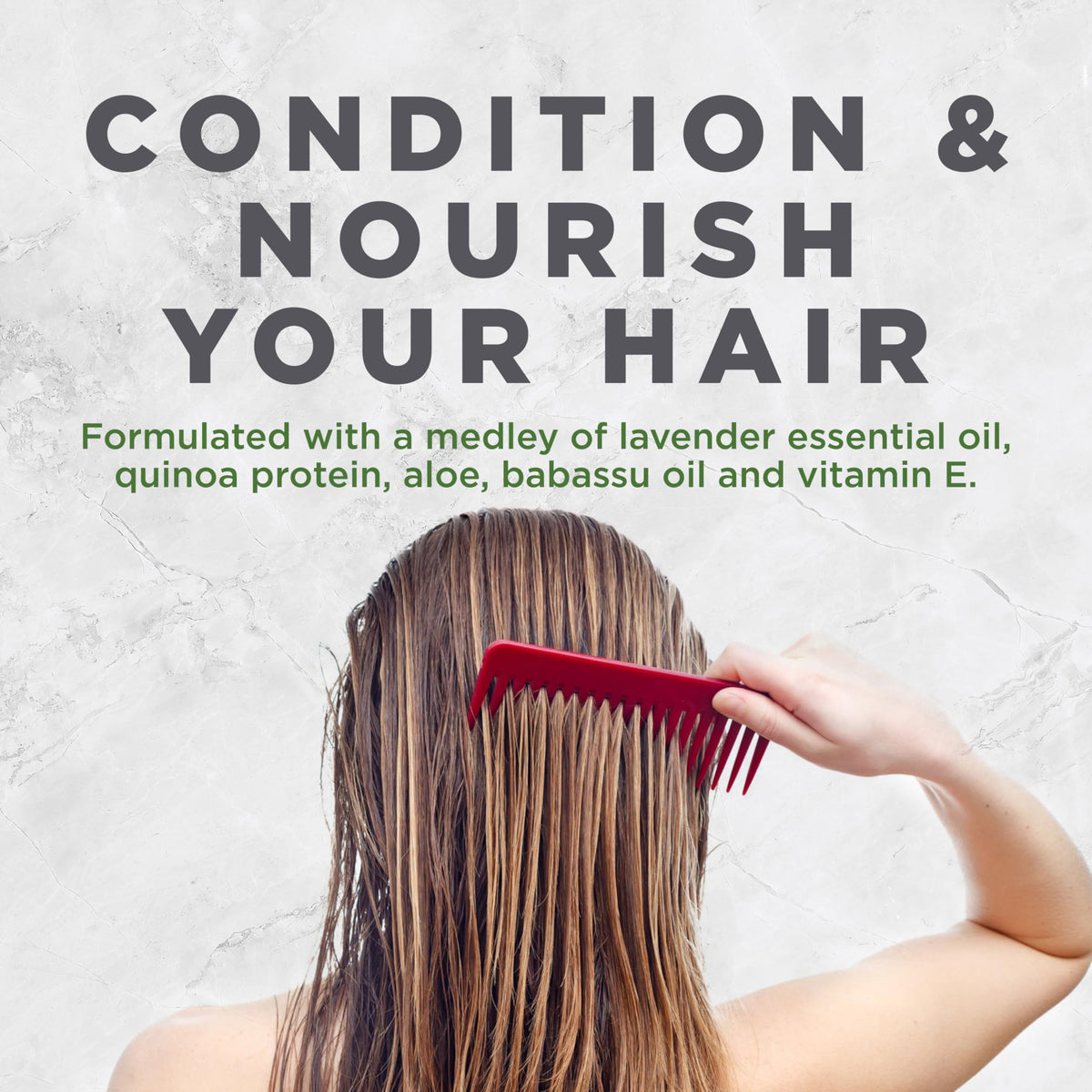 Avalon Organics creamy conditioner texture on fingers illustrating smooth detangling benefit