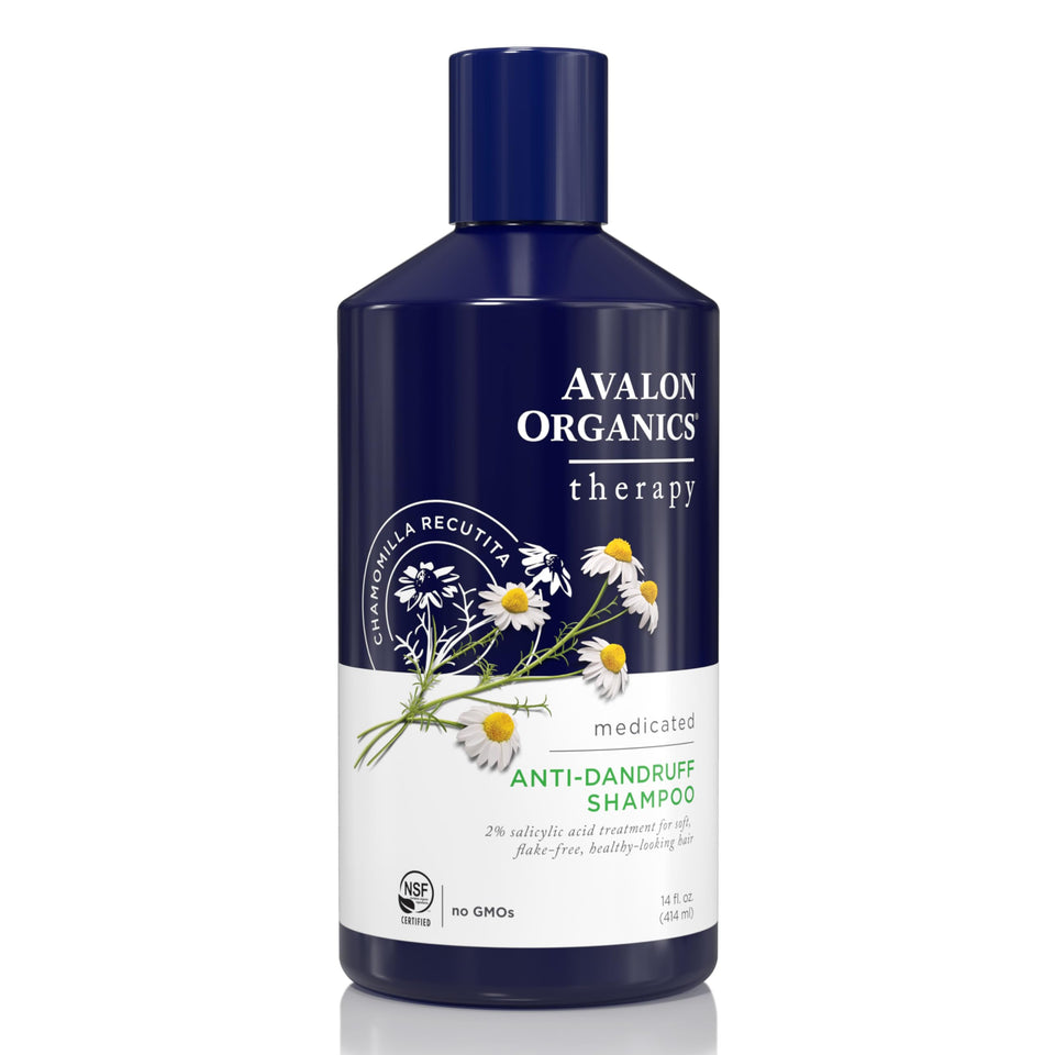 Avalon Organics front bottle view showing label and 14 fl oz size benefit