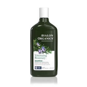 Avalon Organics front label showing volumizing rosemary and benefit