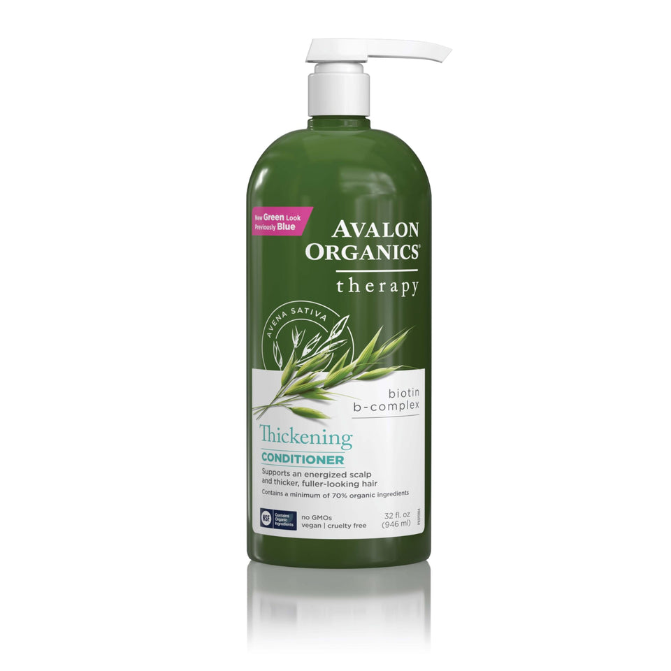 Avalon Organics bottle front view showing 32 oz label and benefits