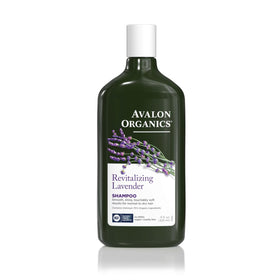 Avalon Organics front packaging showing lavender bottle and benefits