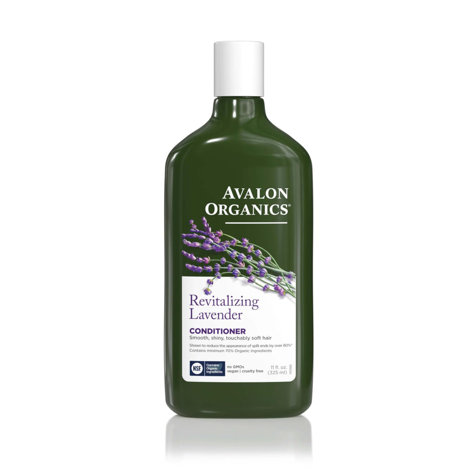 Avalon Organics front packaging showing lavender conditioner and benefits