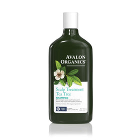 Avalon Organics front packaging showing tea tree shampoo and benefits