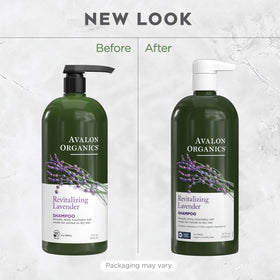 Lifestyle bathroom scene with Avalon Organics lavender shampoo offering calming routine