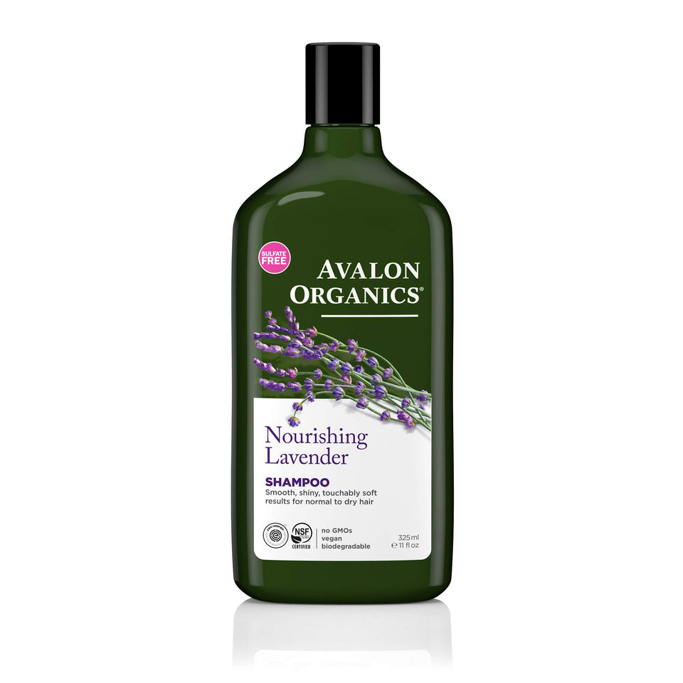 Avalon Organics front bottle view showing label and lavender scent benefits