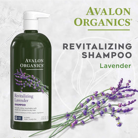 Arrangement of lavender, quinoa and aloe ingredients with Avalon Organics branding benefit