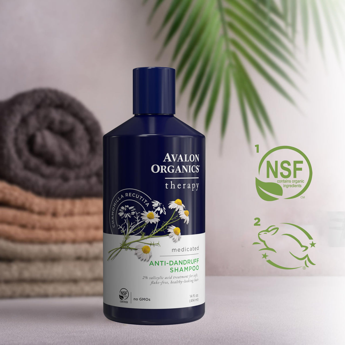 Avalon Organics recycled bottle and label highlighting eco-friendly packaging