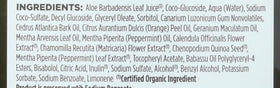 Avalon Organics label detail highlighting botanical ingredients and purity
