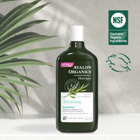 Avalon Organics bottle in hand illustrating 11 fl oz size
