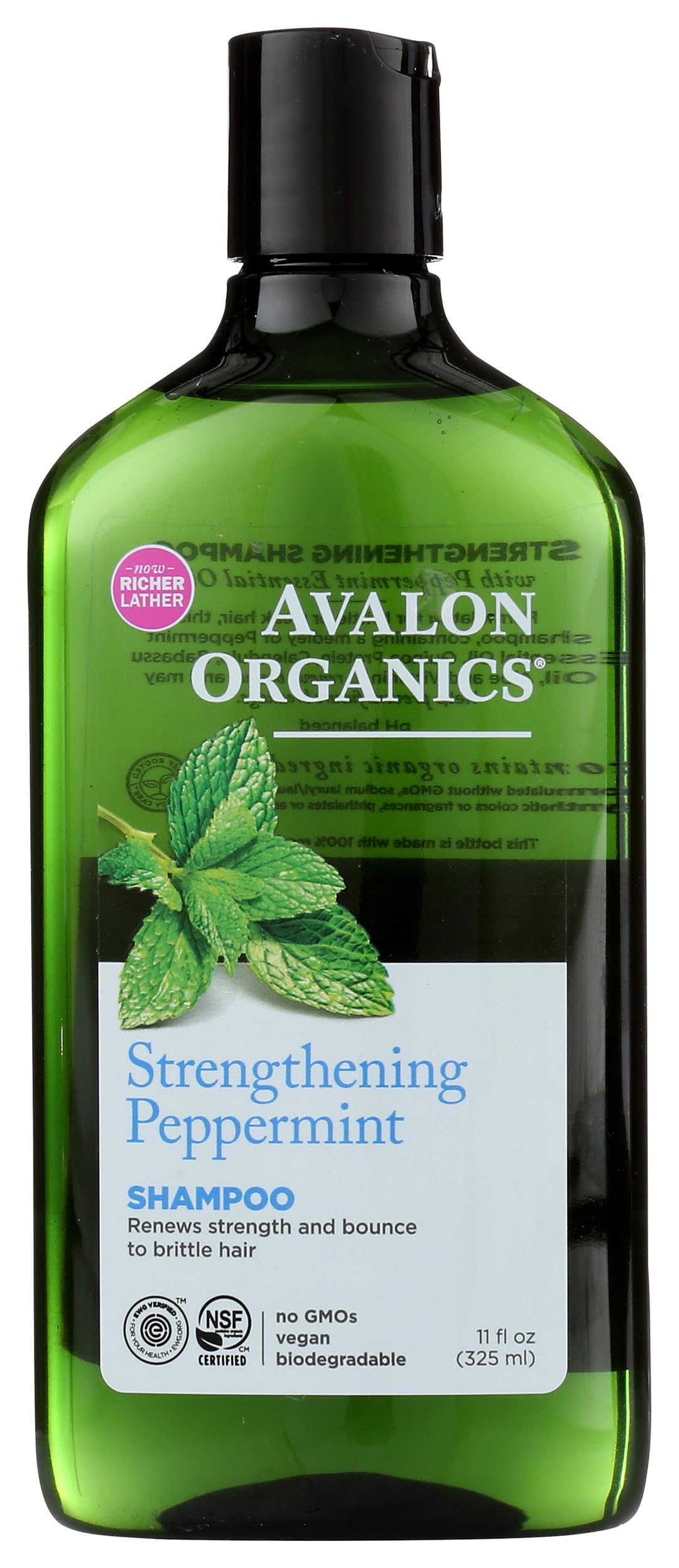 Avalon Organics front bottle view showing product and organic label benefits